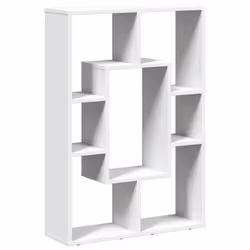VidaXL 858138, Blanc, 7 étagères, Bois, Bois, 60 kg, 630 mm