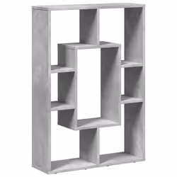 VidaXL 858141, Gris, 7 étagères, Bois, Bois, 60 kg, 630 mm