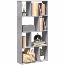 VidaXL 858150, Gris, 8 étagères, Bois, Bois, 80 kg, 600 mm