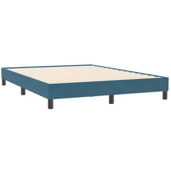 Cadre De Lit Sans Matelas Bleu Foncé 140x210 Cm Velours Vidaxl