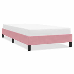 vidaXL Cadre de lit sans matelas rose 90x220 cm velours lit sommier lit en velours meuble de chambre à coucher lit 4101390