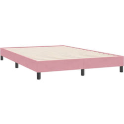 Cadre De Lit Sans Matelas Rose 140x220 Cm Velours Vidaxl