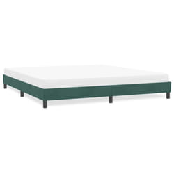 Vidaxl Cadre De Lit Sans Matelas Vert Foncé 180x220 Cm Velours