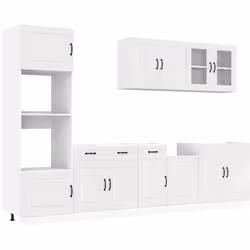 Cet ensemble de meubles de cuisine de 7 pièces, au design élégant, optimise votre espace de cuisine et offre un espace de ran ...