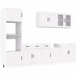 Cet ensemble de meubles de cuisine de 7 pièces, au design élégant, optimise votre espace de cuisine et offre un espace de ran ...