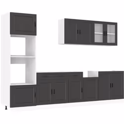 Cet ensemble de meubles de cuisine de 7 pièces, au design élégant, optimise votre espace de cuisine et offre un espace de ran ...