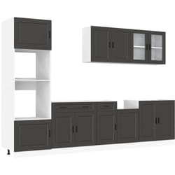 Vidaxl - Ensemble de 7 meubles de cuisine 'Porto' en bois d'ingénierie noir