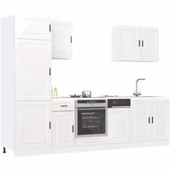 Cet ensemble de meubles de cuisine de 7 pièces, au design élégant, optimise votre espace de cuisine et offre un espace de ran ...