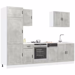 Cet ensemble de meubles de cuisine de 7 pièces, au design élégant, optimise votre espace de cuisine et offre un espace de ran ...