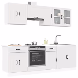 DESCRIPTION GÉNÉRALE Ensemble de meubles de cuisine de 8 pièces au design élégant, optimisant l'espace et offrant un rangemen ...