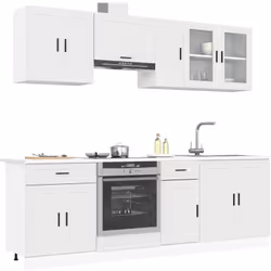 Cet ensemble de meubles de cuisine de 8 pièces, au design élégant, optimise votre espace de cuisine et offre un espace de ran ...
