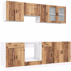 Cet ensemble de meubles de cuisine de 8 pièces, au design élégant, optimise votre espace de cuisine et offre un espace de ran ...