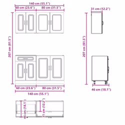 VidaXL 3314855 Armoire de rangement de salle à manger et de cuisine - Vue supplémentaire 7