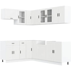 Vidaxl - Ensemble d'armoires cuisine 11pcs Porto blanc bois d'ingénierie