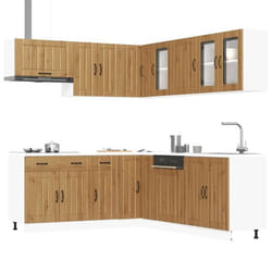 vidaXL Ensemble darmoires de cuisine 11 pcs Lucca bois dingénierie ensemble darmoires étagère de rangement placard 3314930
