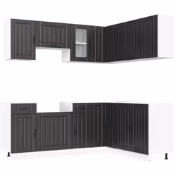 Cet ensemble de meubles de cuisine de 11 pièces, au design élégant, optimise votre espace de cuisine et offre un espace de ra ...