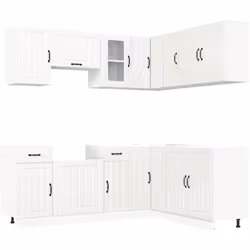 Cet ensemble de meubles de cuisine de 11 pièces, au design élégant, optimise votre espace de cuisine et offre un espace de ra ...