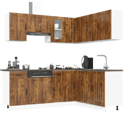VIDAXL Ensemble d'armoires de cuisine Kalmar - Chêne fumé