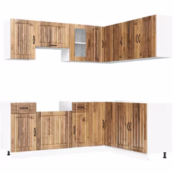 Cet ensemble de meubles de cuisine de 11 pièces, au design élégant, optimise votre espace de cuisine et offre un espace de ra ...