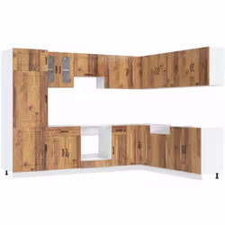 Cet ensemble de meubles de cuisine de 14 pièces, au design élégant, optimise votre espace de cuisine et offre un espace de ra ...