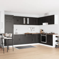 vidaXL Armoire de cuisine Kalmar 2 pcs Noir 80 x 46 x 81.5 cm