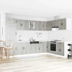 vidaXL Armoire de cuisine Kalmar 2 pcs Gris 80 x 46 x 81.5 cm