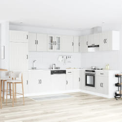 vidaXL Armoire de cuisine Lucca 2 pcs Blanc 80 x 46 x 81.5 cm