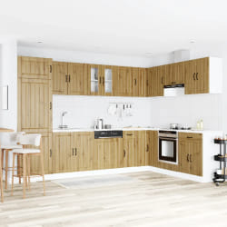 vidaXL Armoire de cuisine Lucca 2 pcs Marron 80 x 46 x 81.5 cm