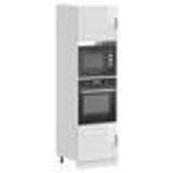 vidaXL Armoires de four 2 pcs Lucca blanc brillant bois dingénierie unité de four armoire de four de cuisine unité de 3315033