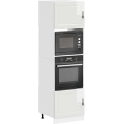 Armoires de four 2 pcs Porto blanc brillant bois d'ingénierie - Vidaxl