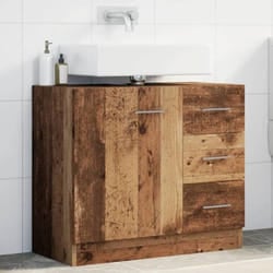 vidaXL Armoire dévier vieux bois 63x30x54 cm bois dingénierie armoire de lavabo de salle de bain meuble de lavabo de 858323