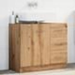 vidaXL Armoire dévier chêne artisanal 63x30x54 cm bois dingénierie armoire de lavabo de salle de bain meuble de lavabo 858324
