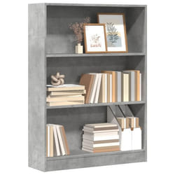 vidaXL Bibliothèque gris béton 80x24x109 cm bois dingénierie étagère à livres porte-livres support à livres armoire de 857838