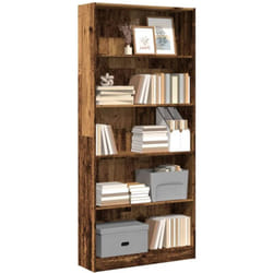 Bibliothèque vieux bois 80x24x176 cm bois d ingénierie