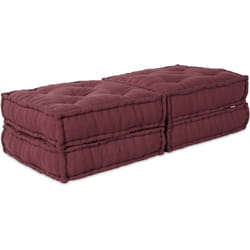 Vidaxl - Poufs Modulaires 2 pièces tissu bordeaux