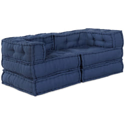 Vidaxl - Poufs modulaires 2 pcs en tissu indigo