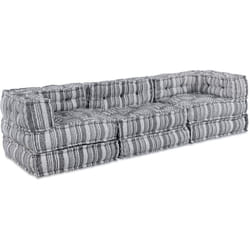 Vidaxl - Canapé Pouf Modulaire 3 Places - Tissu Gris Clair, Super Pratique