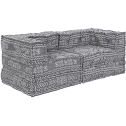 Pouf modulable 2 places qui se transforme en tissu gris clair Vidaxl