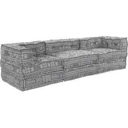 Canapé-pouf modulable 3 places convertible en tissu gris clair Vidaxl