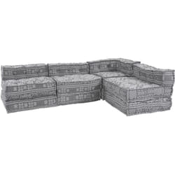 Canapé modulable 4 places qui se transforme en lit en tissu gris clair Vidaxl