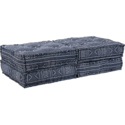 Vidaxl - Canapé pouf modulable convertible 2 places en tissu indigo