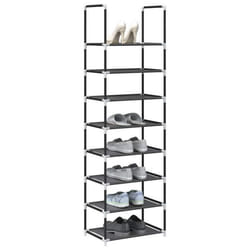Étagère à chaussures - VIDAXL - 8 niveaux - Noir - Tissu non tissé - 44x28x145 cm