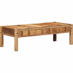 Donne un coup de jeune à ton salon avec la table basse vidaXL. Faite de bois massif récupéré, elle a un design contemporain q ...