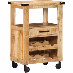 Ce chariot de cuisine rustique marie style et fonctionnalité, c'est une pièce parfaite pour un bar à domicile ou une cuisine. ...