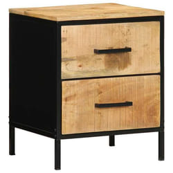 Cabinet De Chevet Avec Tiroir Marron Et Noir 40 X 35 X 50 Cm Vidaxl