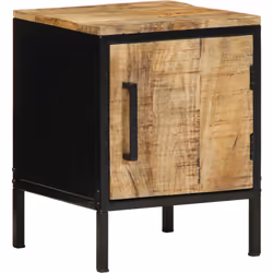 Ce cabinet de chevet mélange style et utilité, offrant une super solution pour ranger vos affaires. Le contraste entre le boi ...