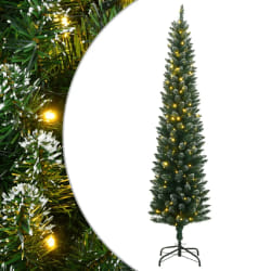 vidaXL Sapin de Noël mince avec LED 210 cm