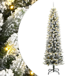 VIDAXL Sapin de Noël avec LED et neige floquée - 180 cm