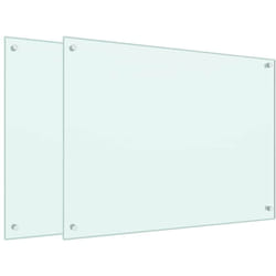 Vidaxl - Dosserets de cuisine 2 pcs blanc 80x60 cm verre trempé