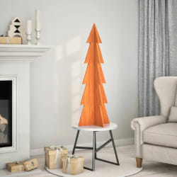 vidaXL Arbre de Noël bois de pin massif 112 cm